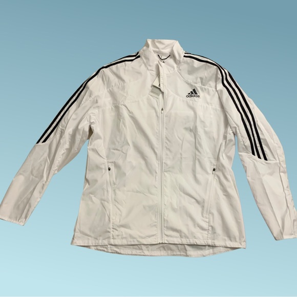 Brand New w tags! 🔥 ADIDAS MARATHON 3-STRIPES RUNNING JACKET - Picture 2 of 9